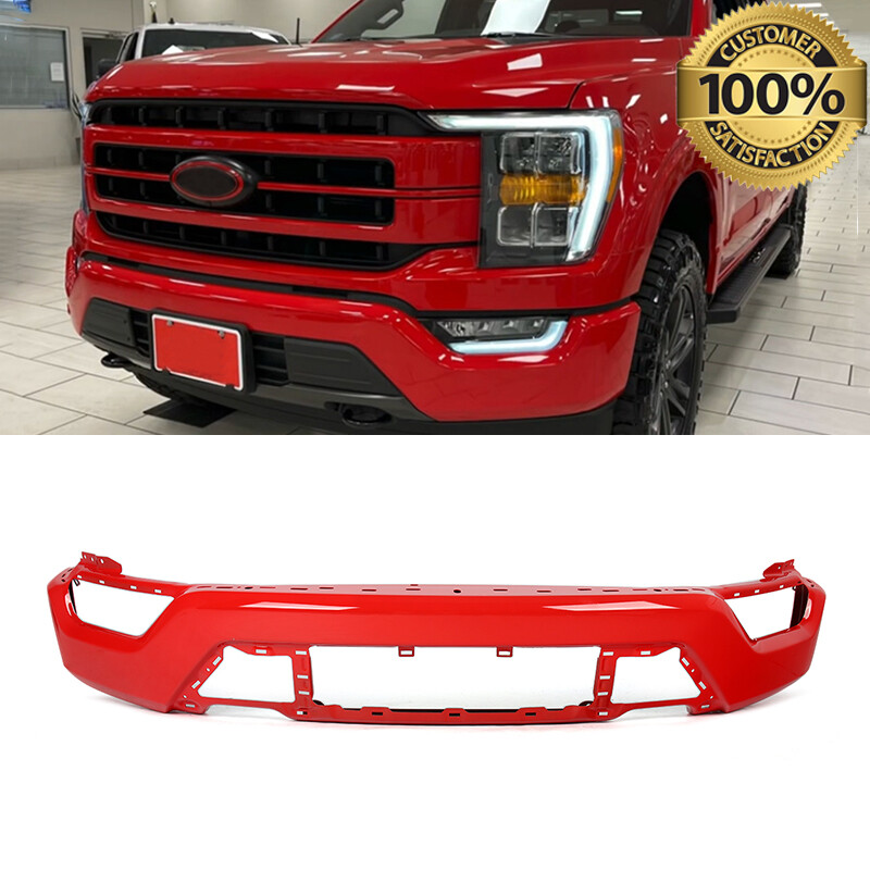 PQ Race Red Front Bumper W/o Sensor Hole For 2021 2022 2023 Ford F150 F-150 XLT
