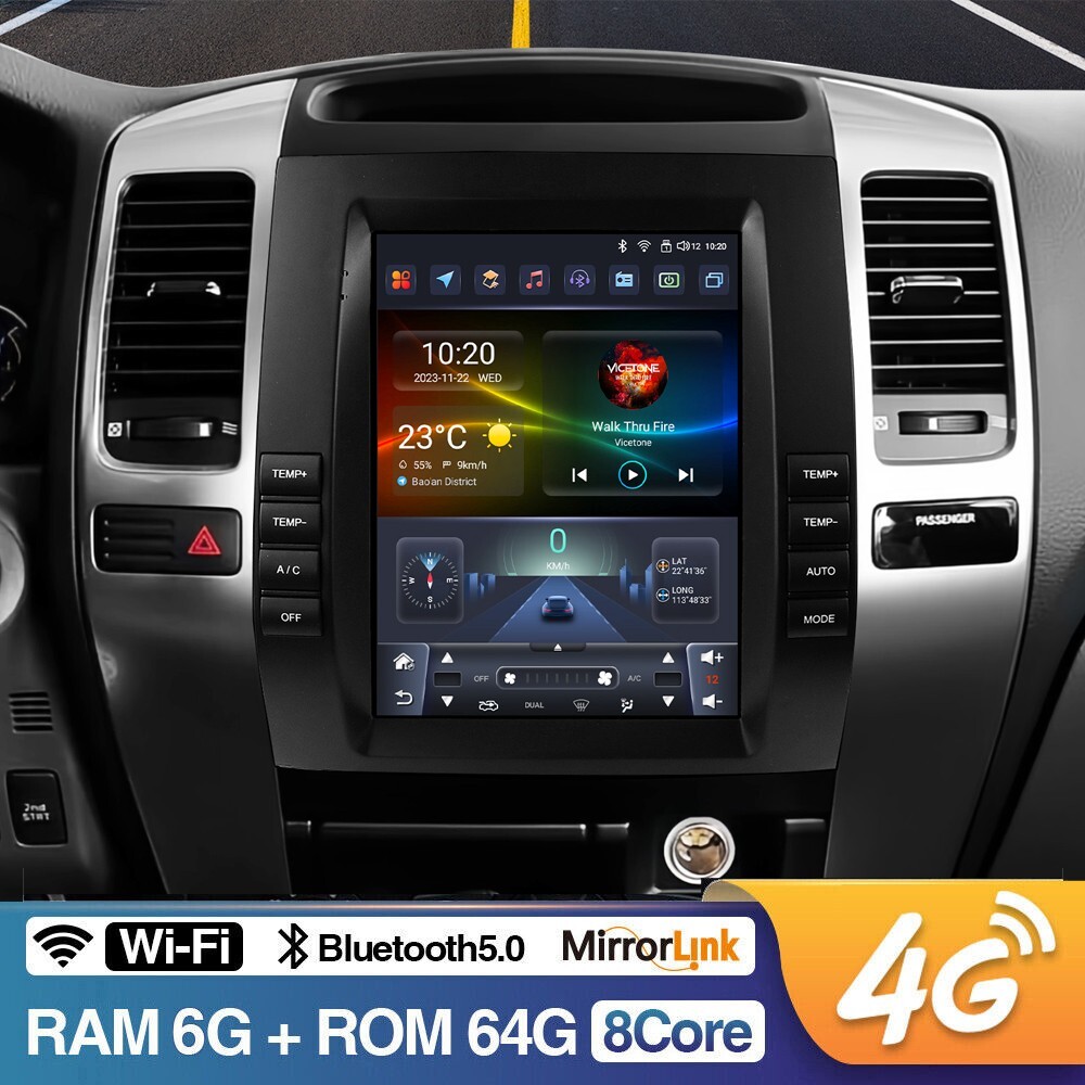 For 2002-2009 Lexus GX470 Apple Carplay Car Radio Stereo Android 13 GPS Navi FM