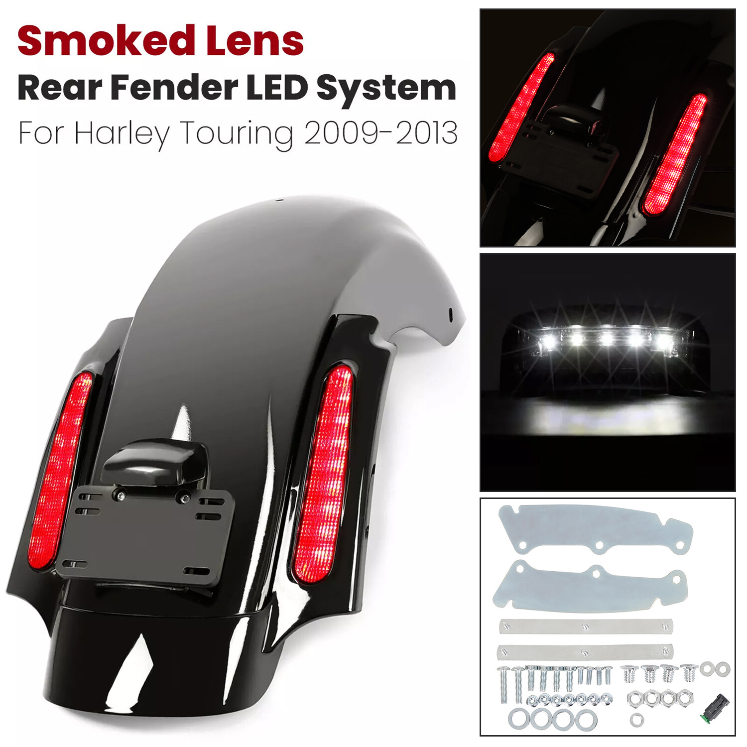 Rear Fender System For Harley CVO Touring Road King Electra Street Glide 09-13