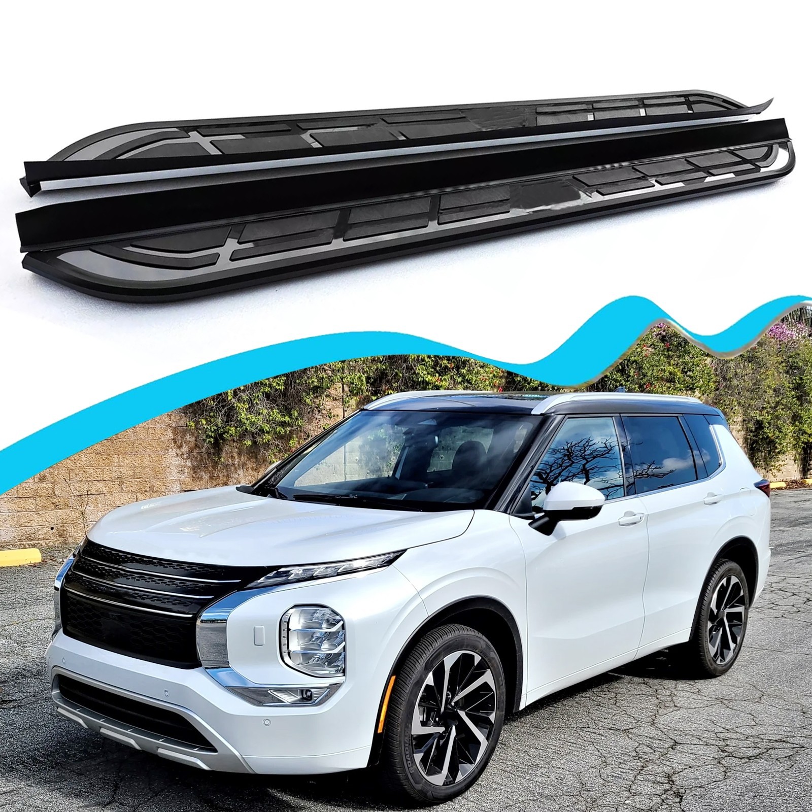Alu Running Board Fits Mitsubishi Outlander 2022-2026 Side Step Pedal Nerf Bars