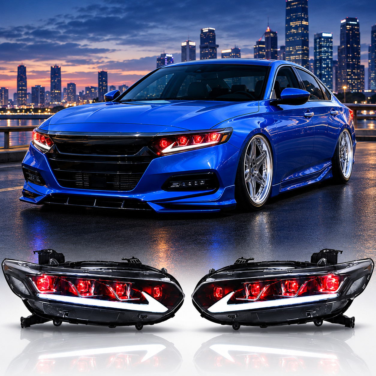 LED Projector Headlights Assembly For 2018-2022 Honda Accord 10th Gen Animation LED Projector Headlights Assembly For 2018-2022 Honda Accord 10th Gen Animation