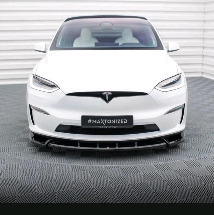 Tesla Model X 2022 - 2026 Maxton Design V2 Front Splitter Lip  