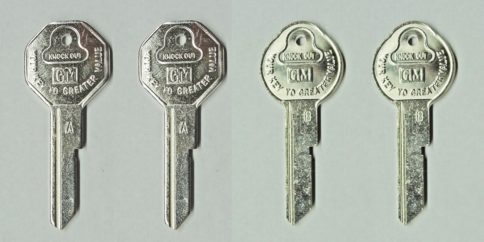 67 Chevy GM Oldsmobile Cadillac Pontiac Buick Pear A B Key Blanks OEM 4