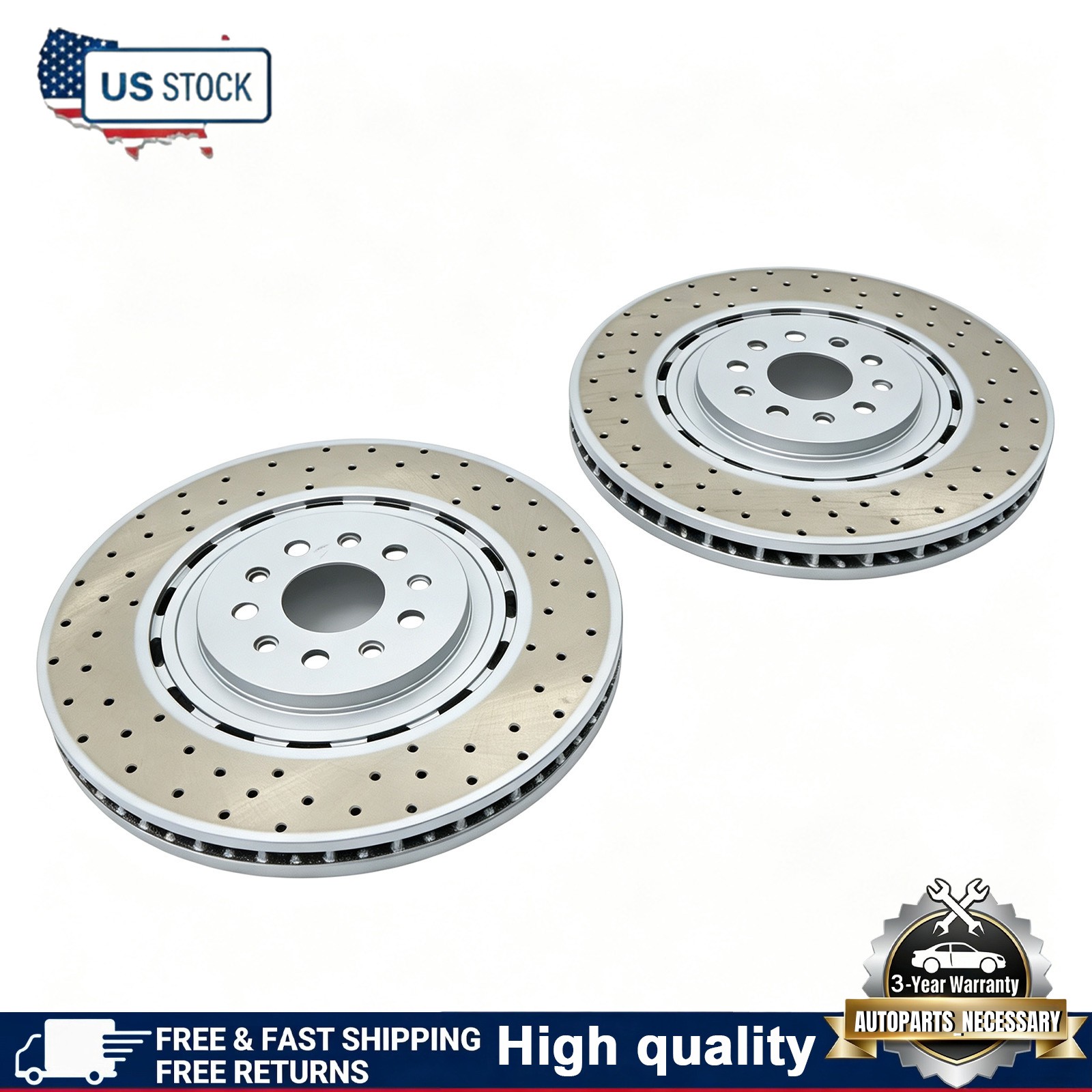 2pcs High quality Front Brake Disc Dimpled Rotors For 2017-22 Maserati Levante S