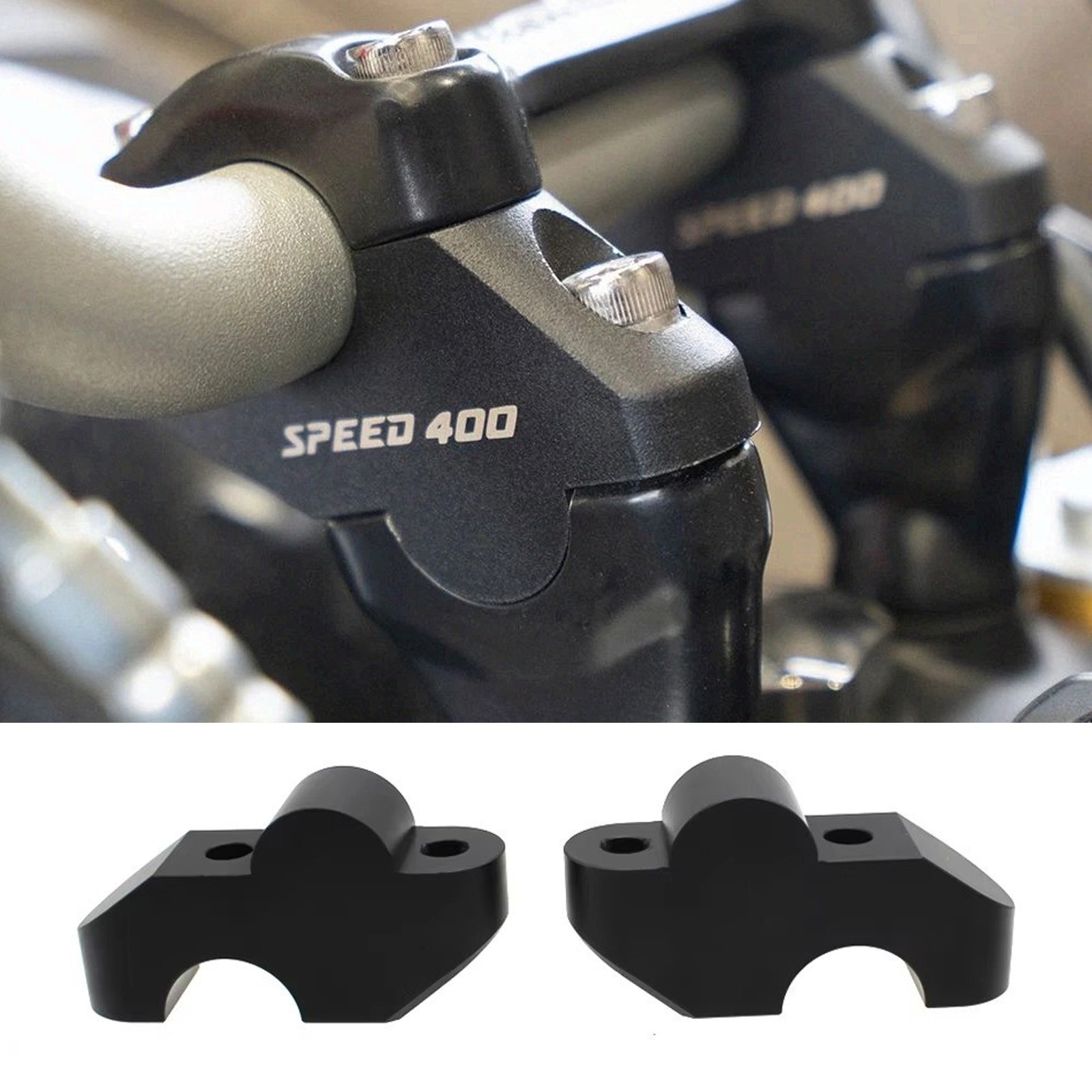 High-Quality Handlebar Riser Bar Clamp For Triumph Speed 400 Scrambler 400X High-Quality Handlebar Riser Bar Clamp For Triumph Speed 400 Scrambler 400X