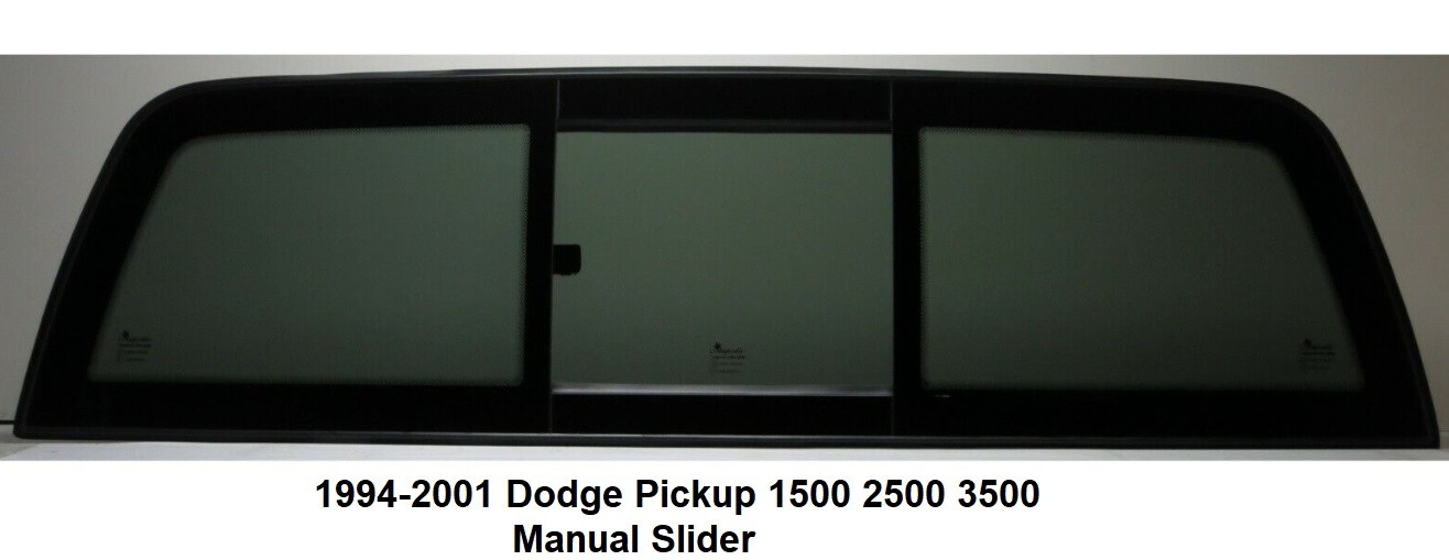 Fits 1994-2001 Dodge Pickup 1500 2500 3500 Manual Slider Back Glass Window