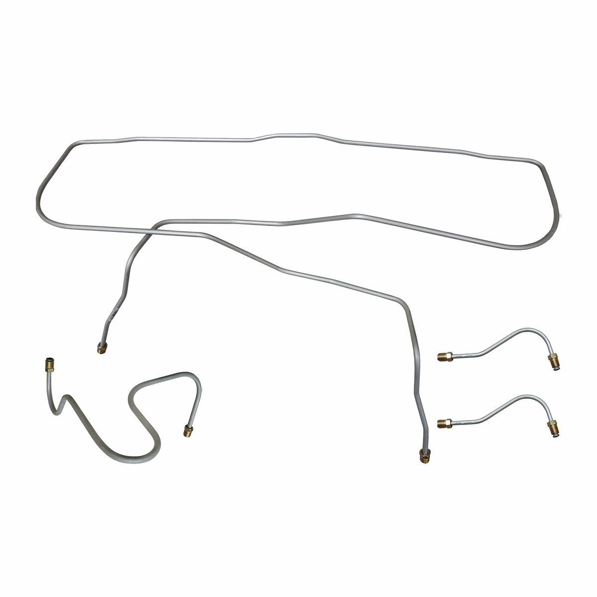 1962-64 Nova Chevy II Power Manual Preformed Front Brake Line Set Kit STAINLESS