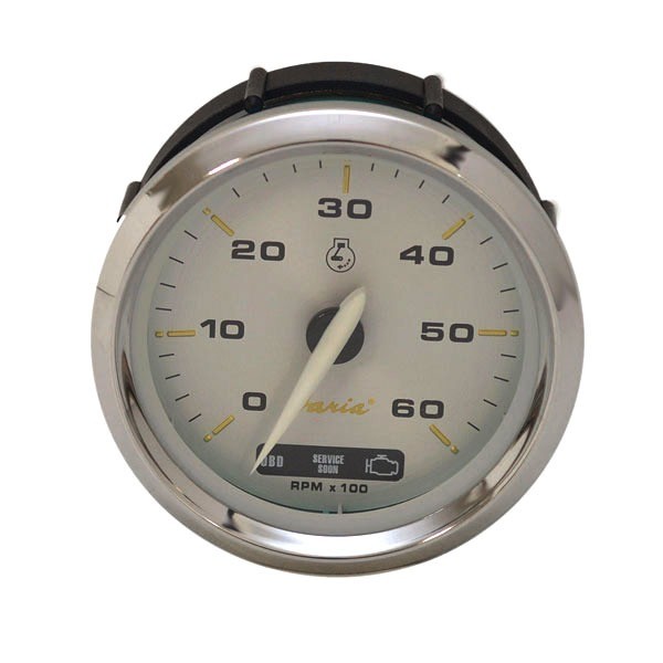 Faria Boat Tachometer Gauge TC9492A | Kronos Silver 3 1/4 Inch