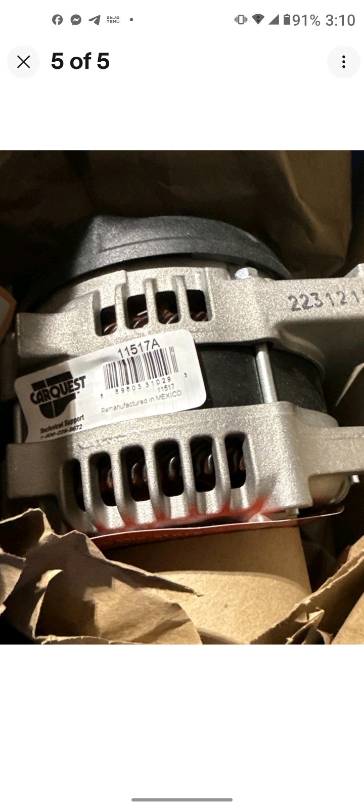 CarQuest Alternator Remanufactured 11514A Premium 1-6 
