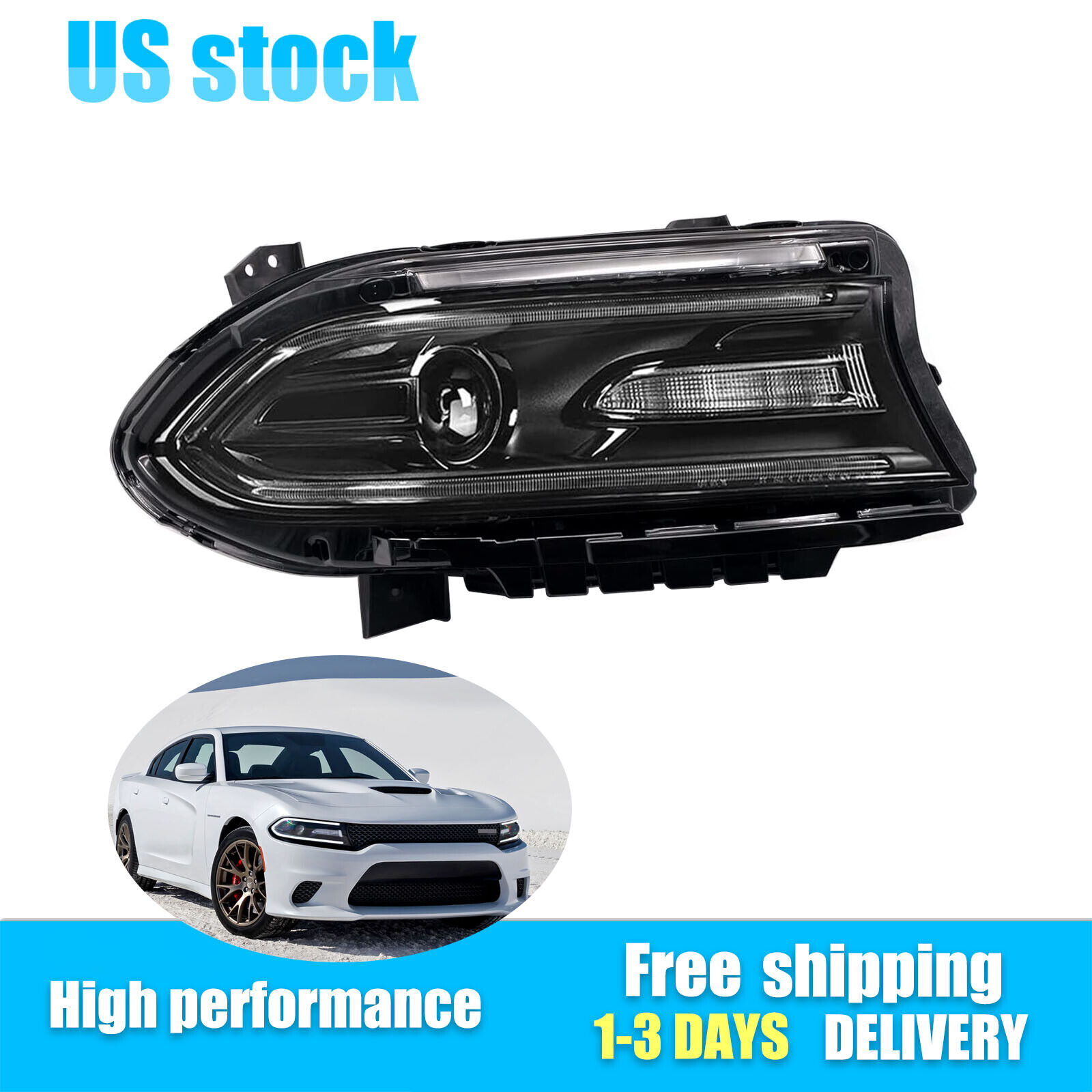 For 2015-2022 Dodge Charger Halogen Headlight Assembly Lamp Right Passenger Side