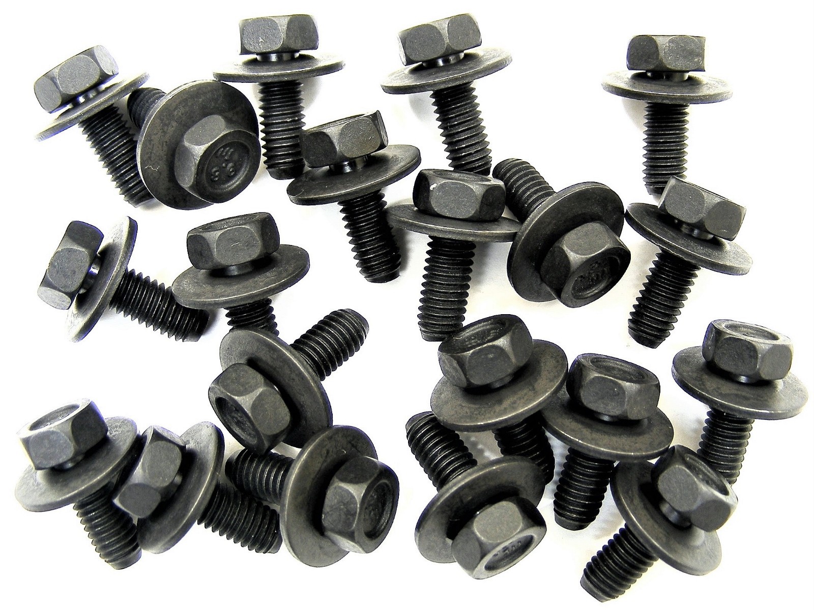 Toyota Body Bolts- M6-1.0 x 16mm Long- 10mm Hex- 17mm Washer- 20 bolts- #180 Toyota Body Bolts- M6-1.0 x 16mm Long- 10mm Hex- 17mm Washer- 20 bolts- #180