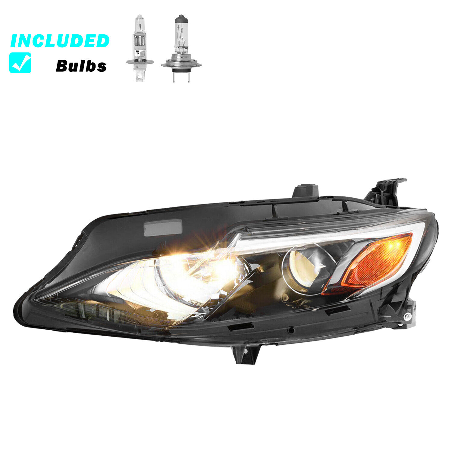 For 2019-2022 Chevy Malibu Halogen Headlight Assembly Left Driver Side w/ bulb