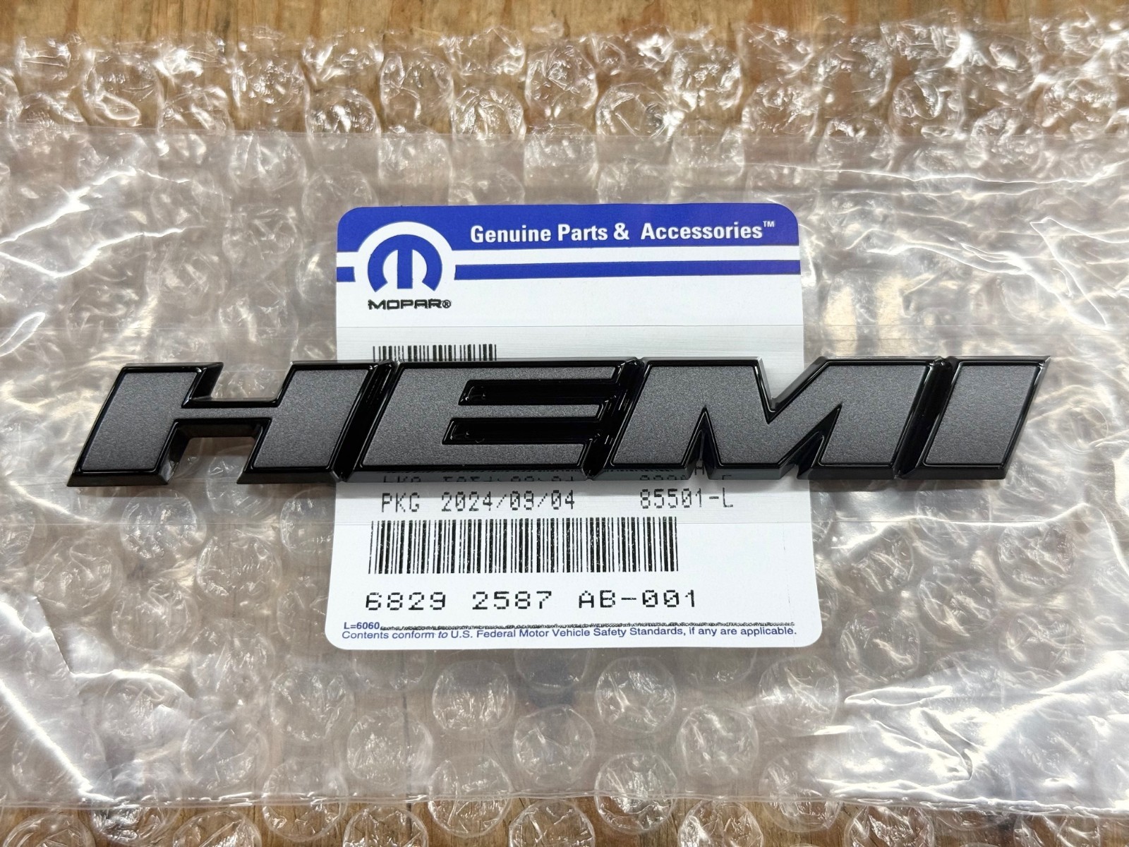 HEMI FENDER EMBLEM for 15-23 DODGE CHALLENGER CHARGER DARK GRAY BLACK OEM MOPAR