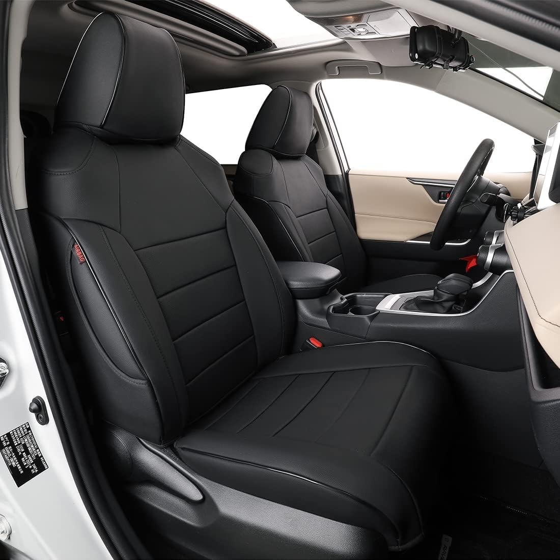EKR Custom-Fit 2009-2020 Honda Fit Leather Seat Covers Full Set 5-Seat Cushion