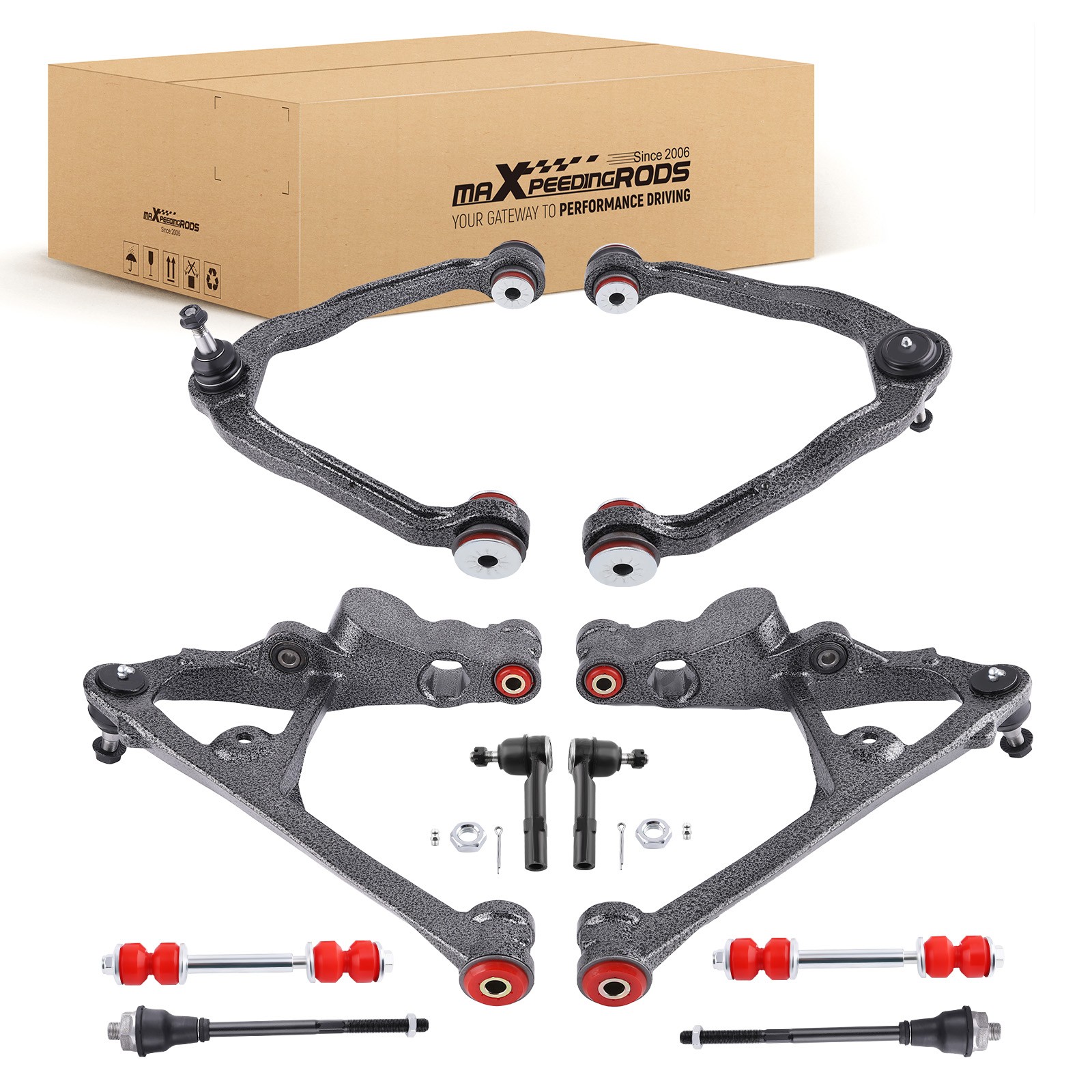 10x Suspension Front Upper Lower Control Arm Kit for 99-06 Silverado Sierra 1500