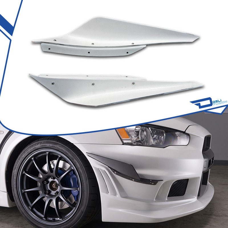 Fits 08-16 Mitsubishi EVO 10 CZ4A VRS Style FRP Ultimate Front Bumper Canard