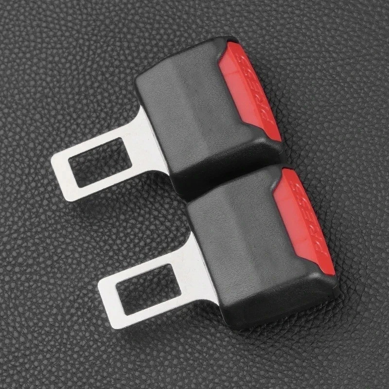 2Pcs Adjustable Seat Belt Buckle Fixing Strap Red Car Seat Accessory