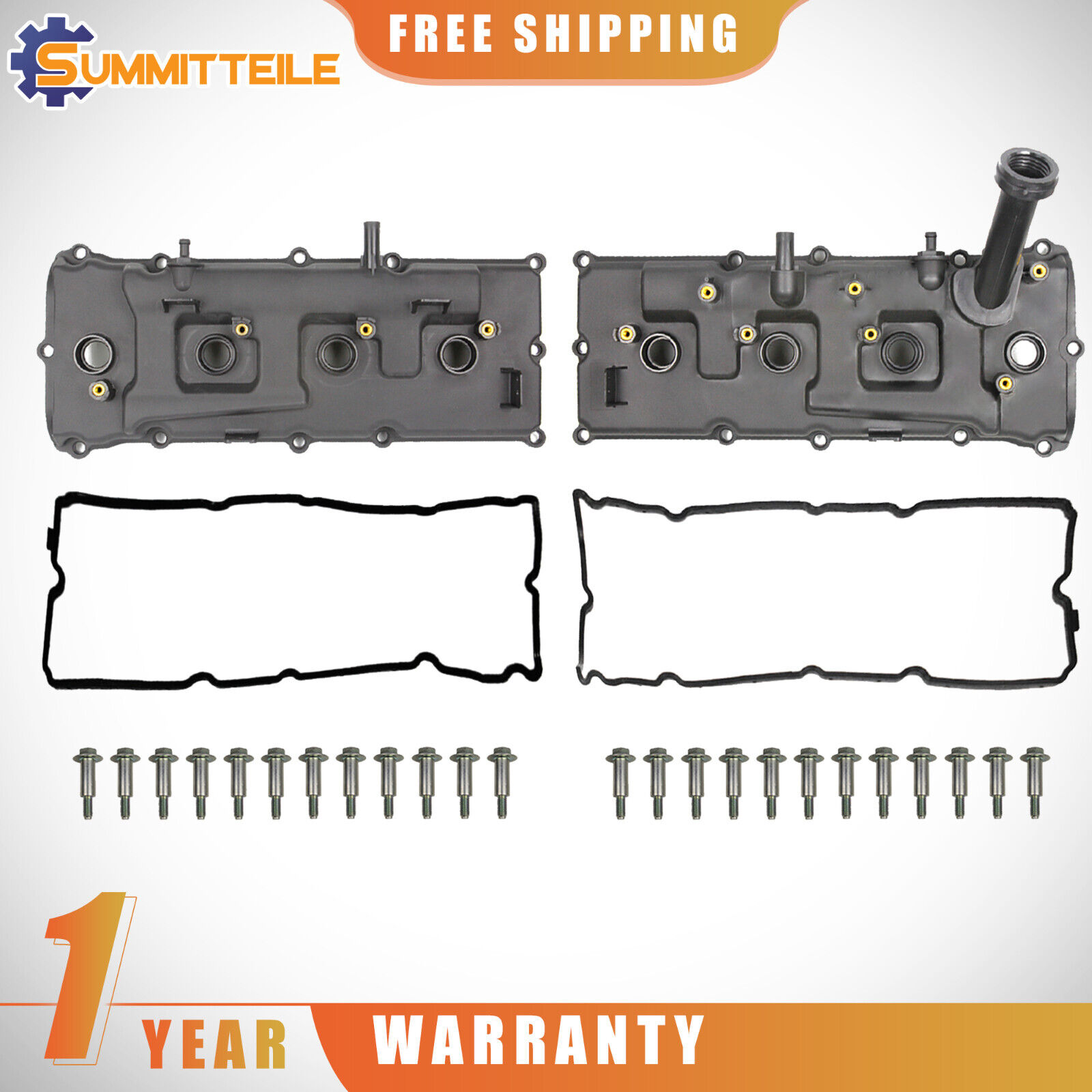 Left & Right Engine Valve Cover w/ Gasket For Nissan Pathfinder Armada Titan New