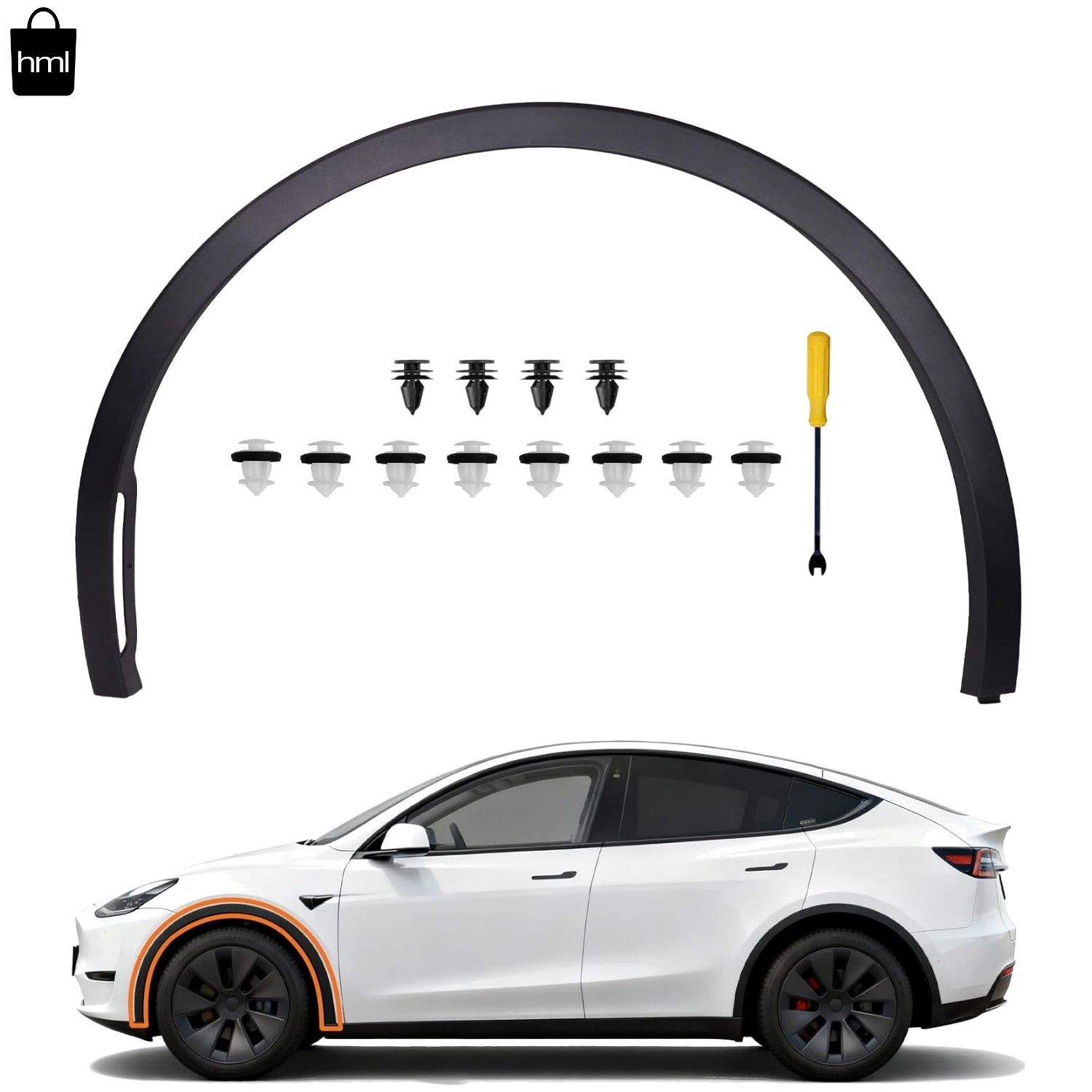 For Tesla 2020-2024 Model Y Front Left Fender Garnish Fender Flare 1494185-00-C