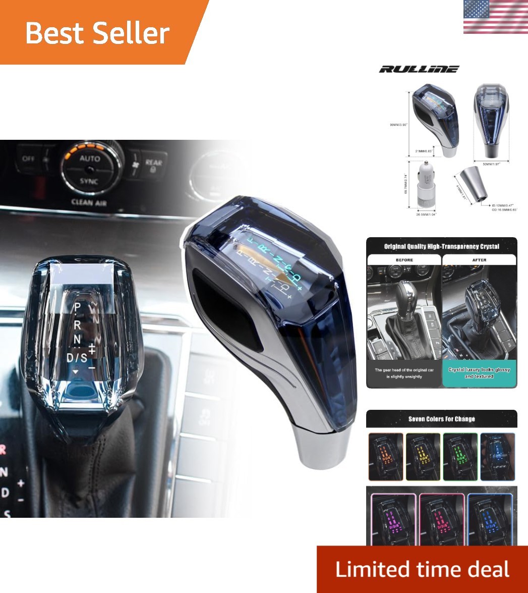 LED Crystal Shift Knob Touch-Activated Universal