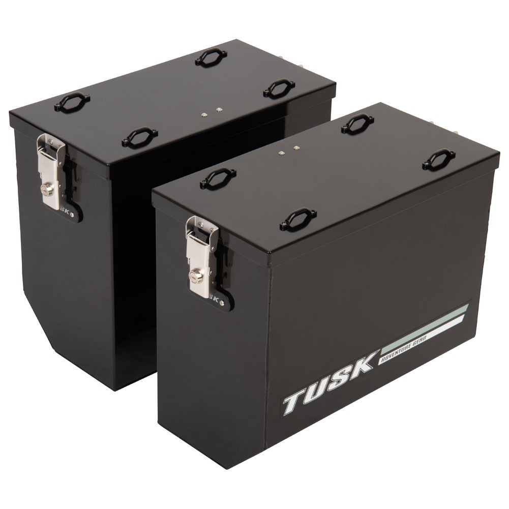 TUSK Aluminum Panniers V2 Large Black for Adventure Motorcycle