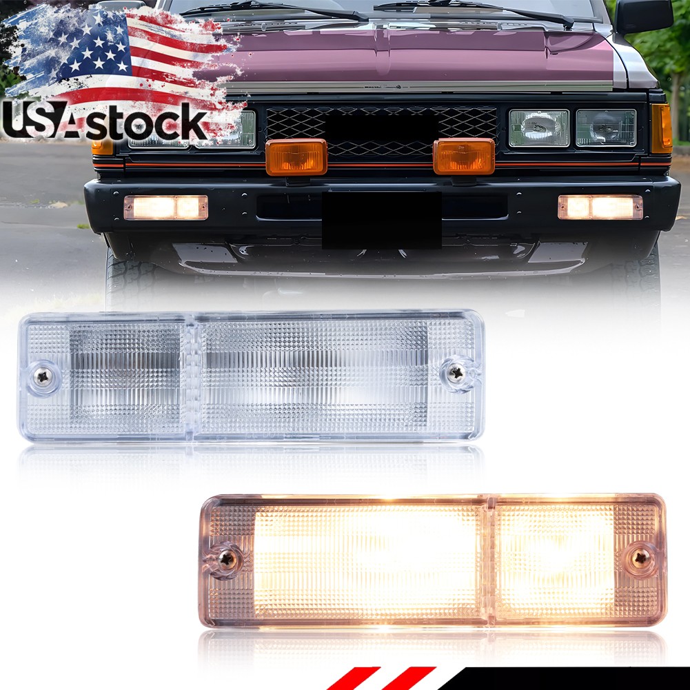 2X Clear Lens Front Bumper Signal Lights For 1980-1986 Nissan Datsun 720 Pickup