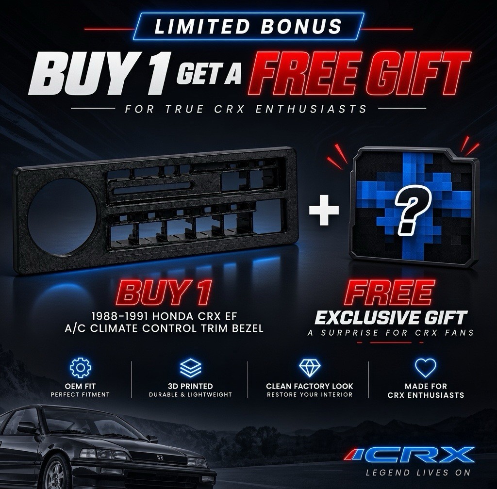 1988 To 1991 Honda Crx DX HF SI AC CLIMATE CONTROL HOUSING PLUS TRIM 3-D PRINTED 1988 To 1991 Honda Crx DX HF SI AC CLIMATE CONTROL HOUSING PLUS TRIM 3-D PRINTED