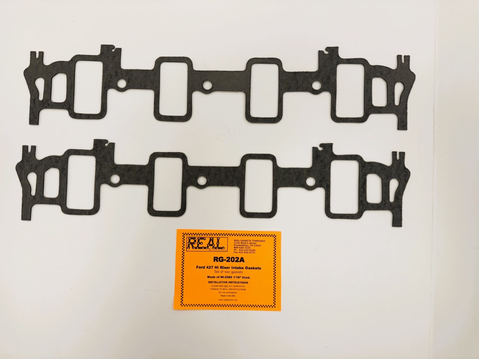 Ford 427 Hi Riser Intake Gaskets-Set of 2 #RG-202A