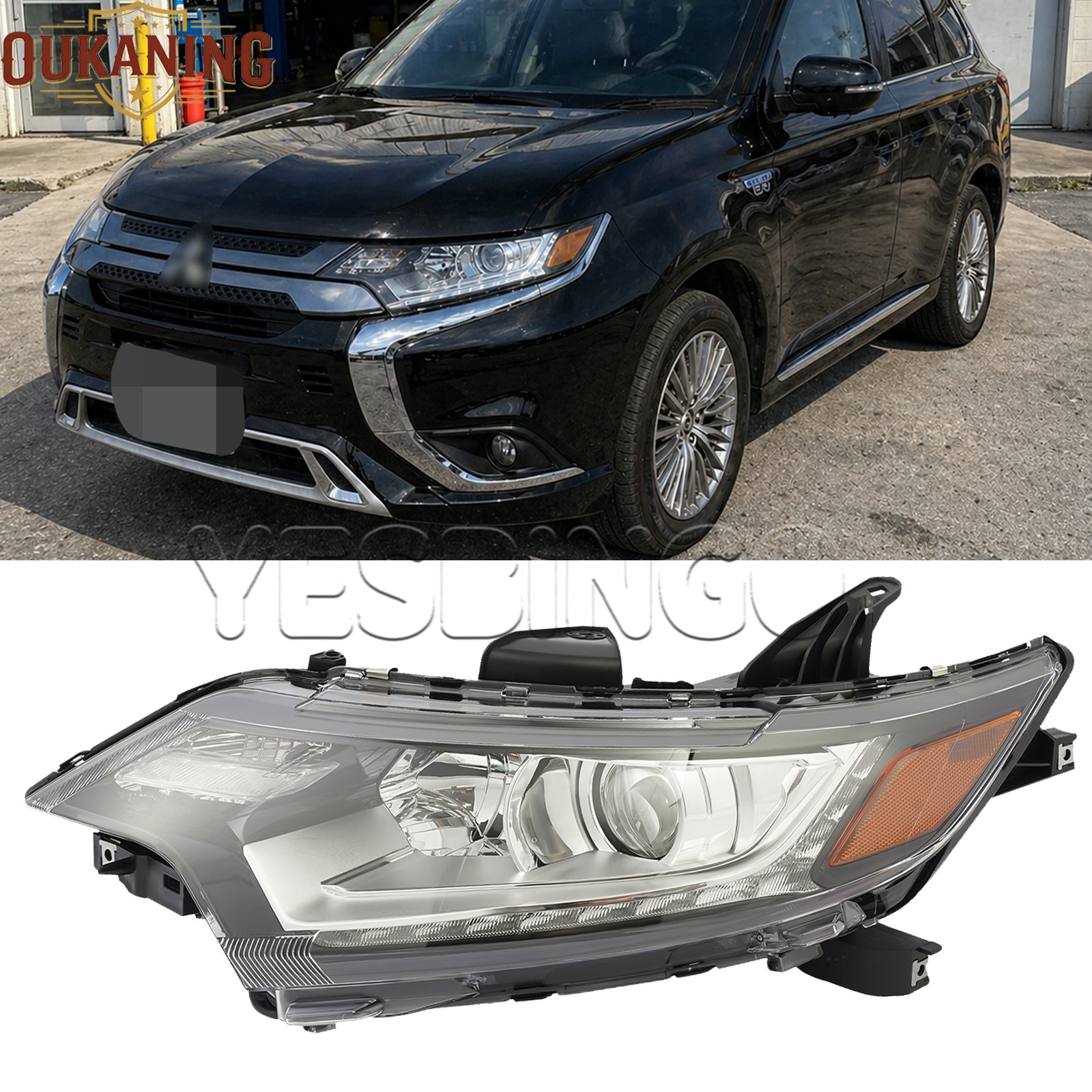For 2016-2020 Mitsubishi Outlander Halogen Headlights Assembly Left OR Right