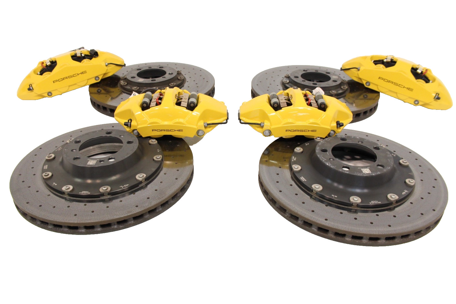 2020-2026 Porsche 911 Turbo S 992 PCCB Ceramic Brake Disc Yellow Caliper Set 420