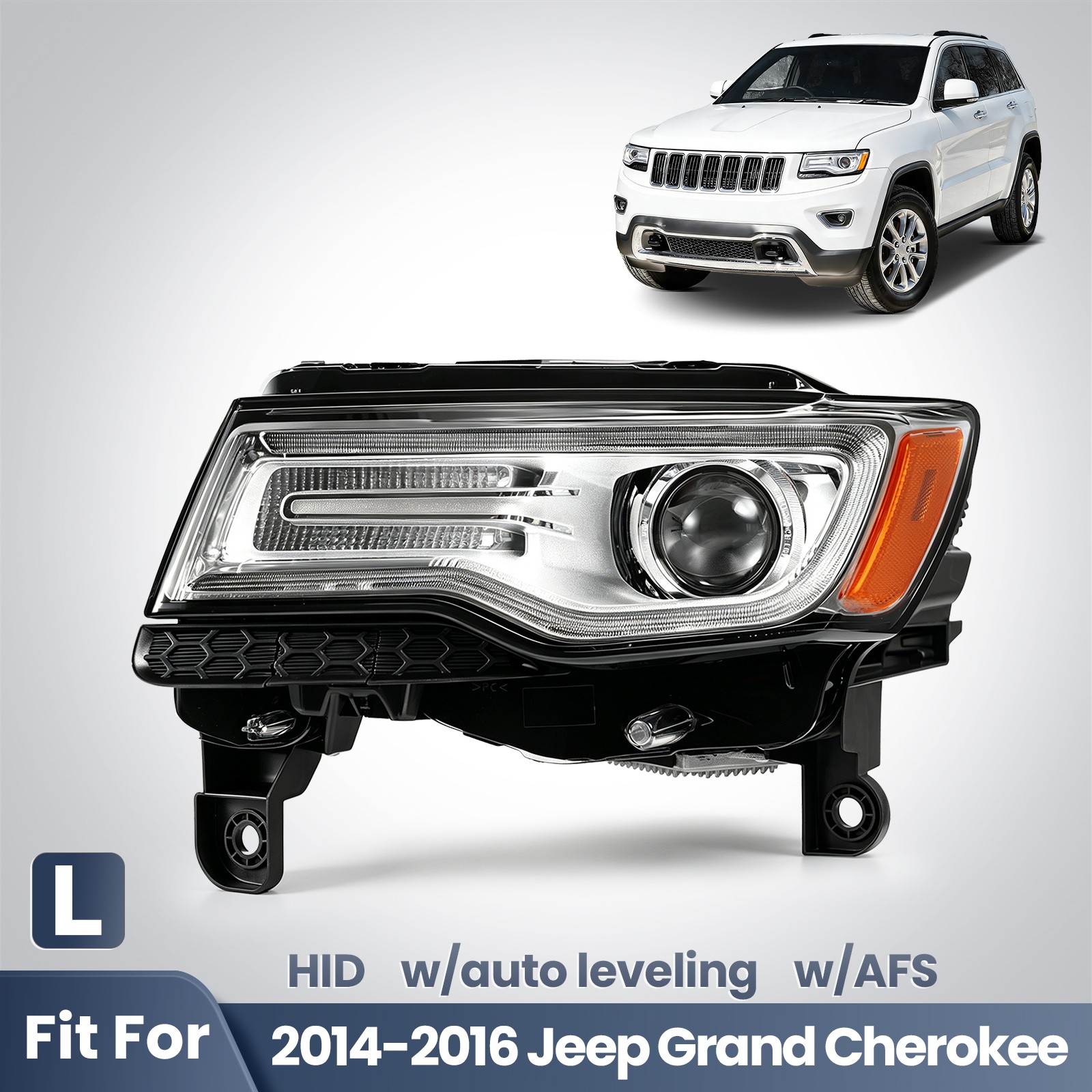 For 2014-2016 Jeep Grand Cherokee Projector HID Headlight w/AFS Left Driver Side