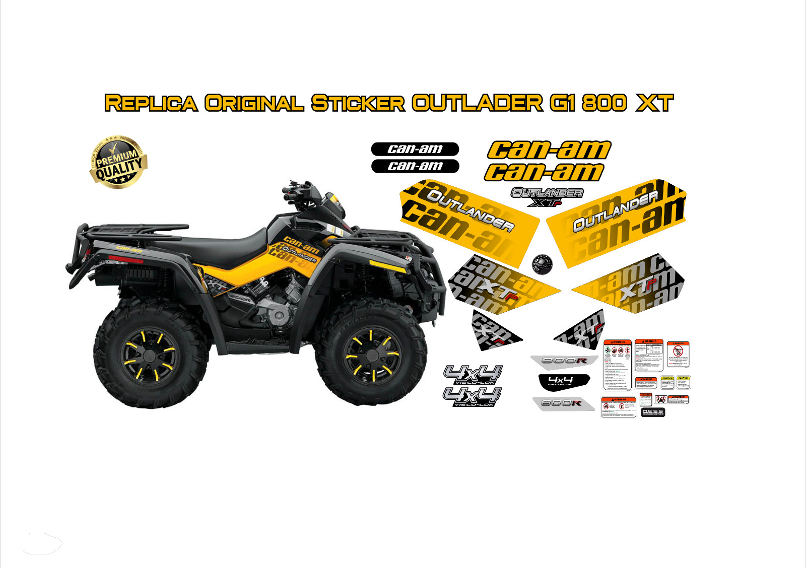 BRP can-am Outlander G1 Max XTp DECAL sticker Kit graphics set 800R Warning BRP can-am Outlander G1 Max XTp DECAL sticker Kit graphics set 800R Warning