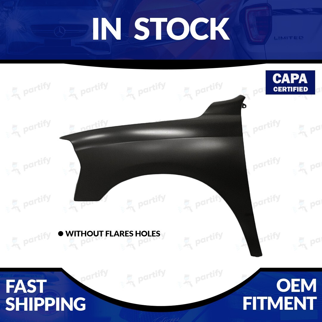 CAPA Front Left Fender 2019-2024 Ram 2500/3500 w/o Flare Holes Steel CH1240295C