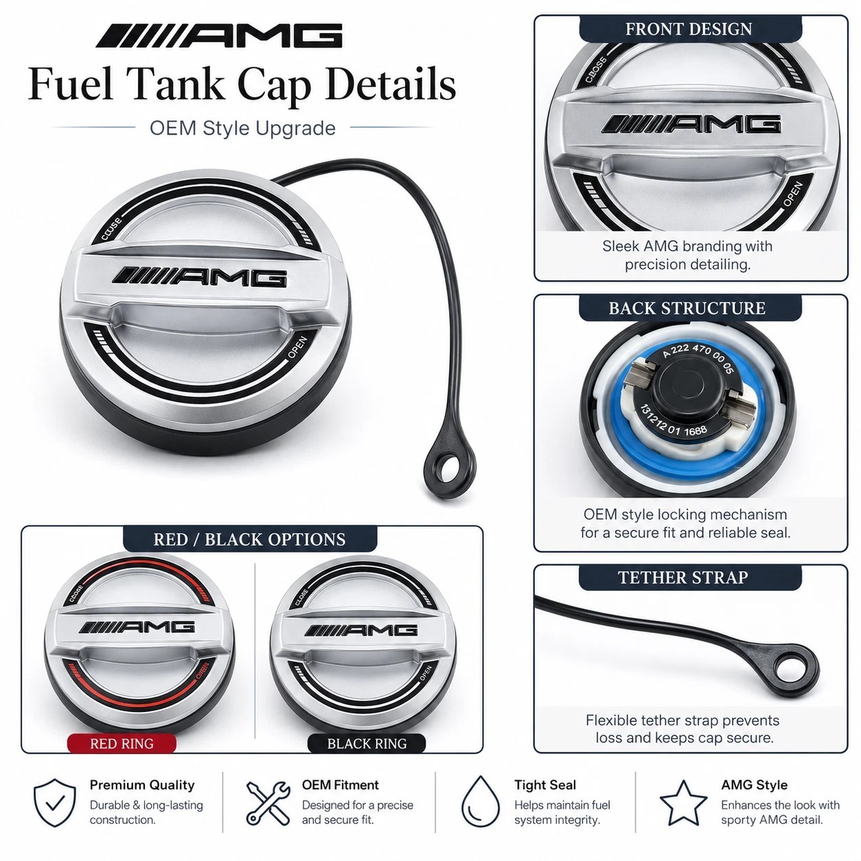 Genuine Mercedes Benz AMG Edition 55 Fuel Tank Filler Gas Cap Cover Matt Chrome Genuine Mercedes Benz AMG Edition 55 Fuel Tank Filler Gas Cap Cover Matt Chrome