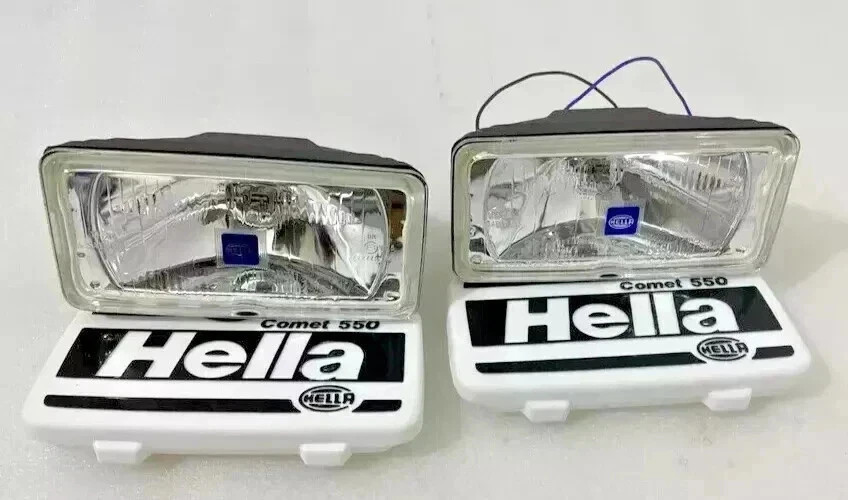 Set of 2 Hella Comet 550 Spot Driving Light With Cover & H3 Bulb 55w 12v Univers