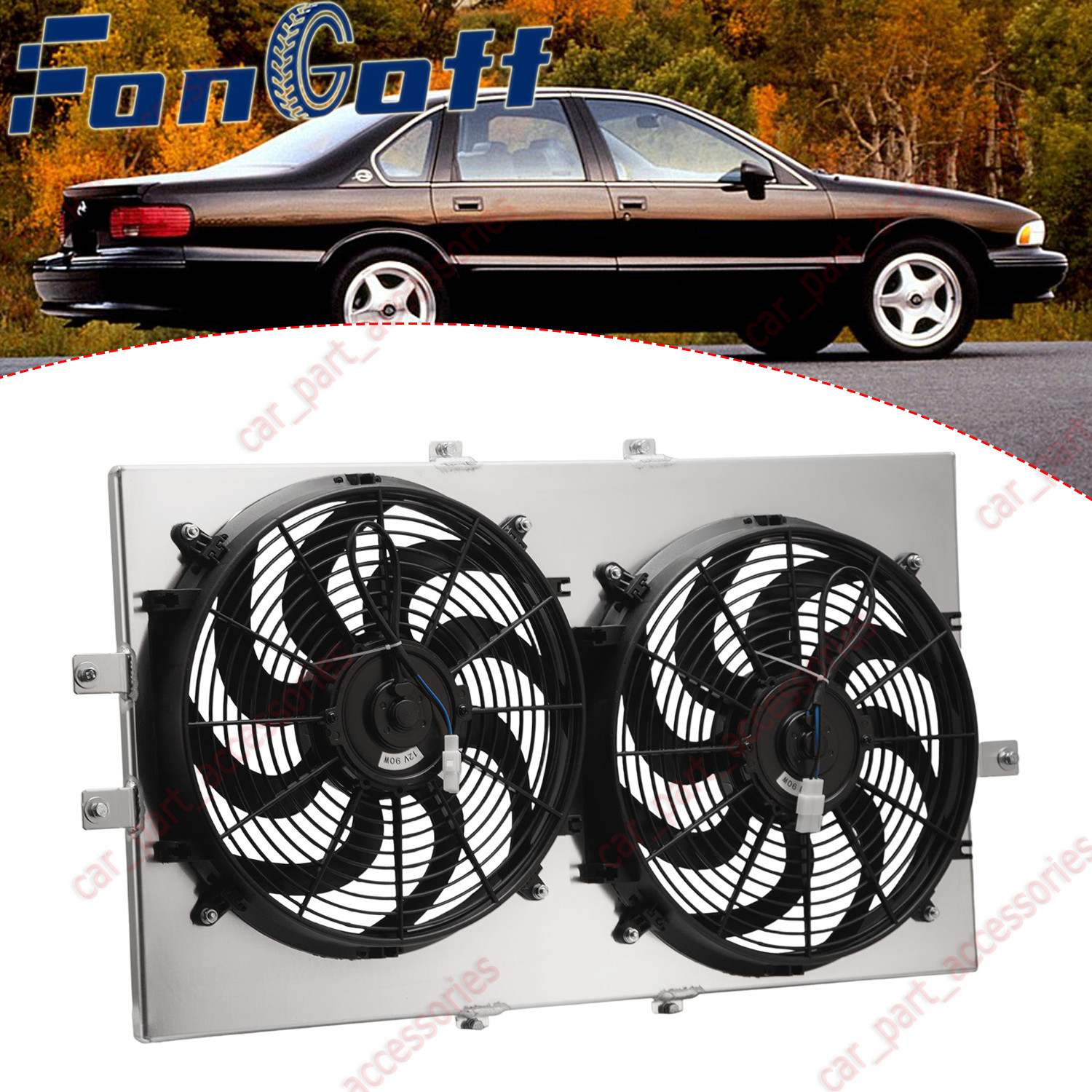 Radiator Shroud Fan Fits 1994-1996 Chevy Impala Caprice Buick Roadmaster 5.7L V8