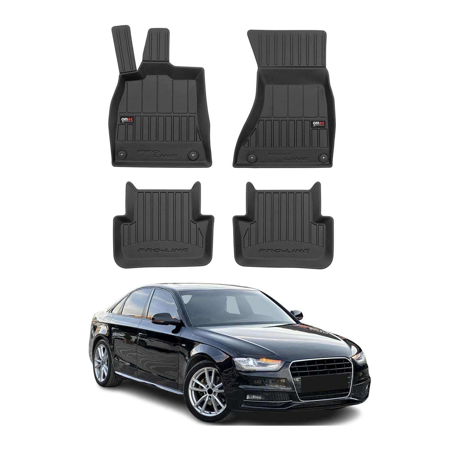 OMAC Premium Floor Mats for Audi A4 B8 Sedan Wagon Allroad 2010-2016 All-Weather