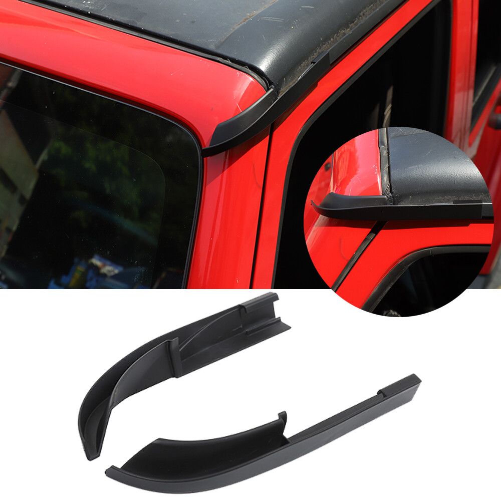 For Jeep Wrangler 2011-18 JK JKU Rain Diverter Guard Slot Gutter Extender Black