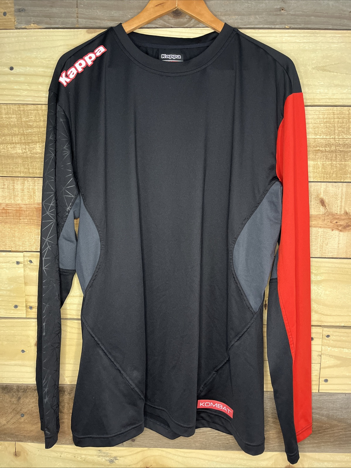 Kappa Kombat, Quick Dry Long Sleeve, Regular Fit Black/Red X-Large