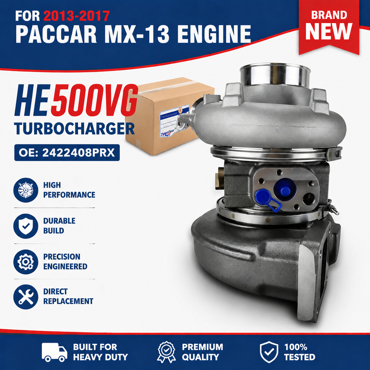 2422408PRX/PEX Paccar MX-13 turbocharger 1907281 for PACCAR MX13 EPA13 HE500VG