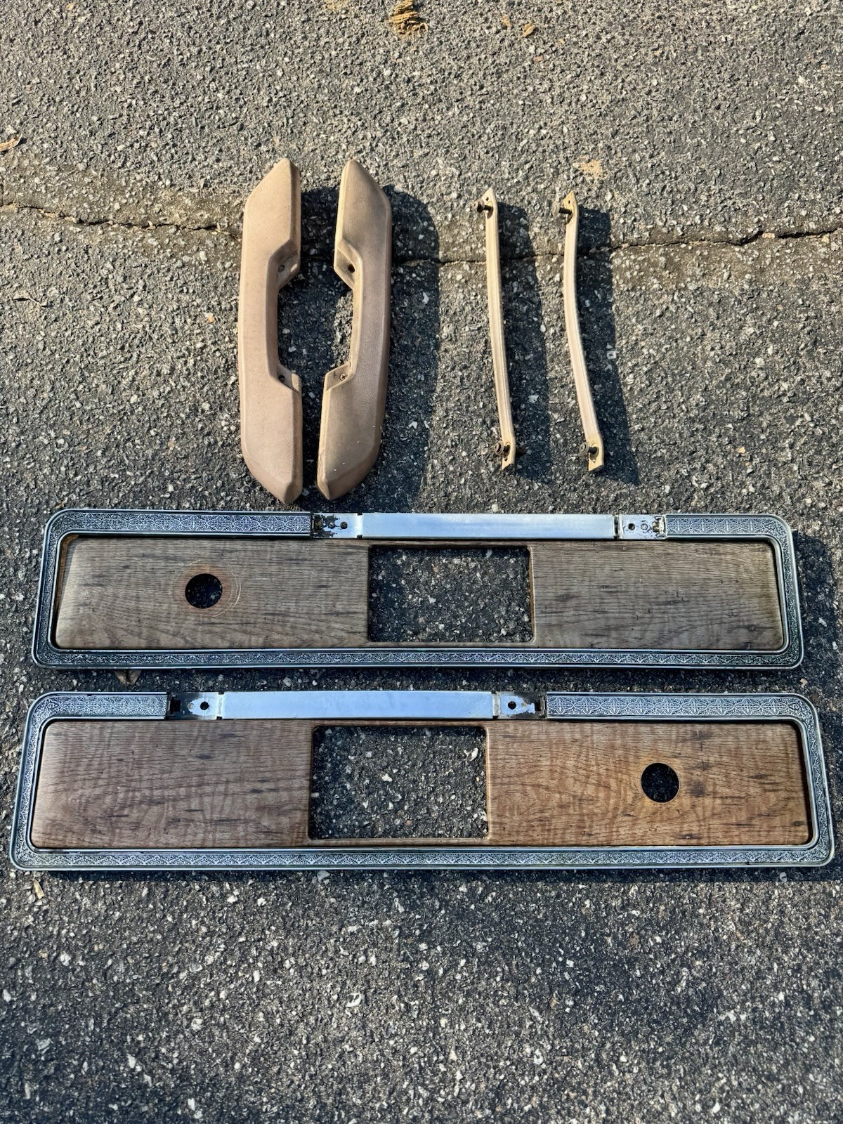 1977 - 1980 Chevrolet GMC Silverado C10 Truck Woodgrain Door Panel Trim - OEM