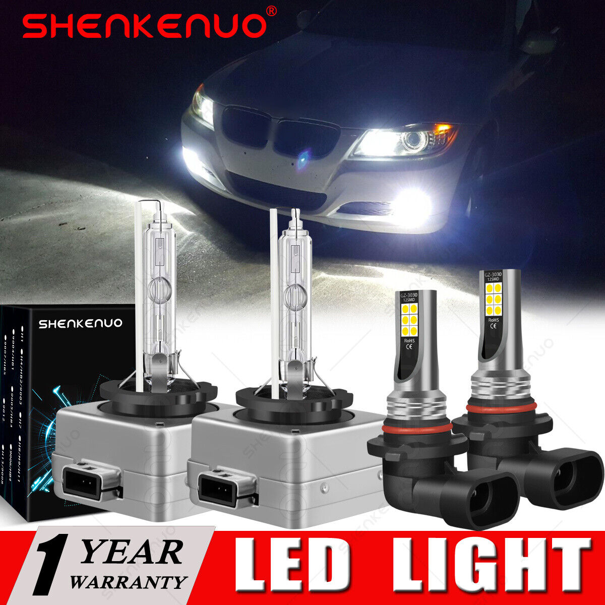 Xenon D1S HID Headlight & Fog Light  FOR 07-10 BMW E92 E93 328i 335i M3 Coupe 4X
