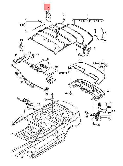 AUDI A5 S5 CABRIOLET AUDI RS5 CABRIO QU. QUATTRO REPAIR SET 8F0898241A