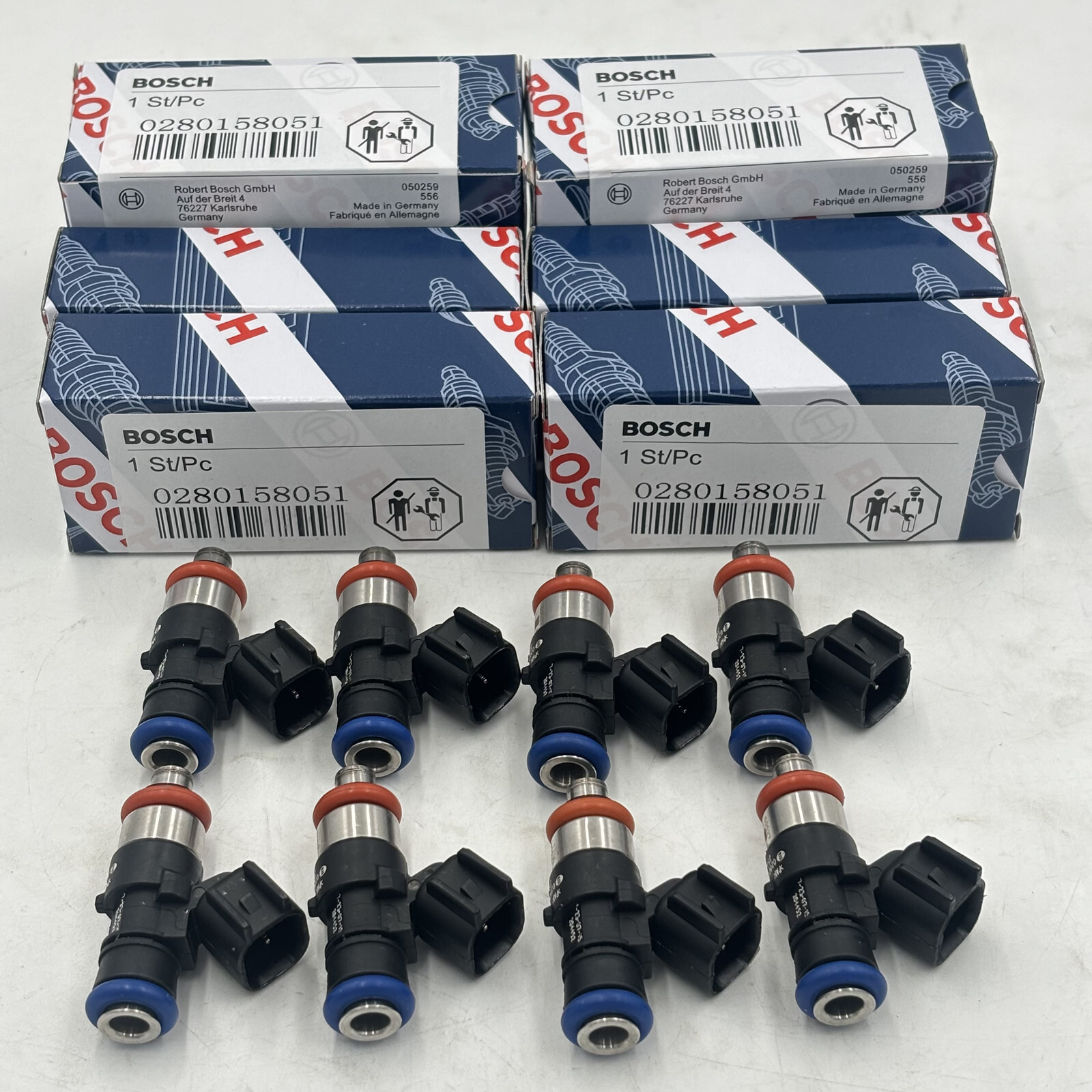 8PCS 42lb Fuel Injectors OEM 0280158051 for Chevrolet LS3 L99 LS2 EV6 3kpa 6.2L