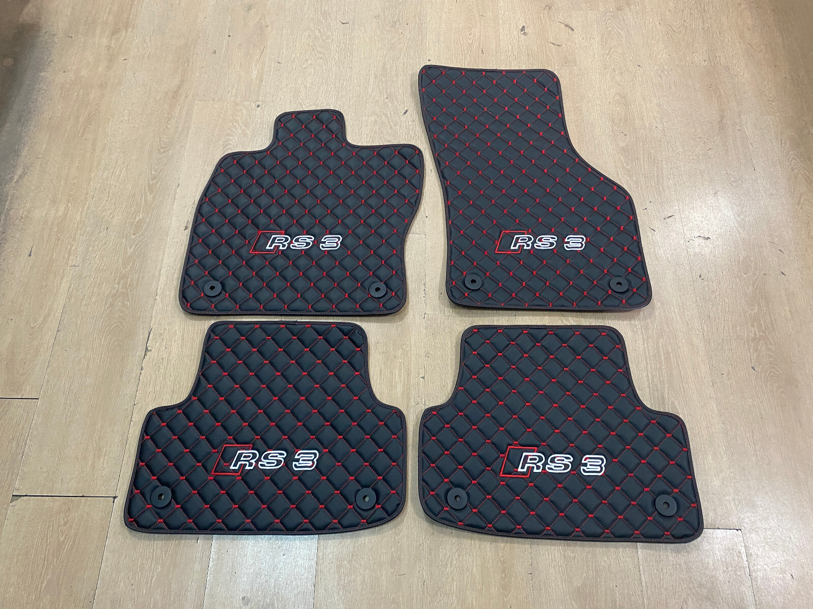 Luxury Leather Car Mats for Audi RS3 8V 2013 - 2020 , Set of 4 , Made to Order