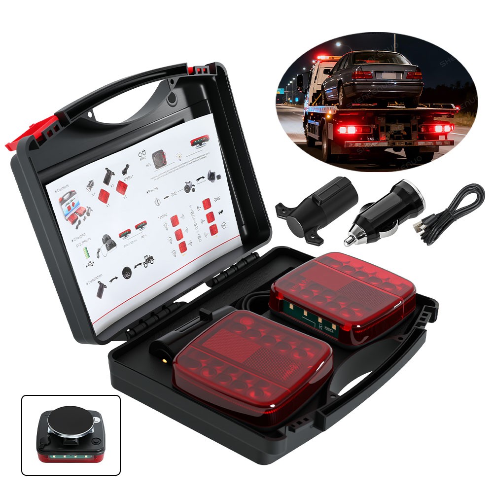 Upgraded Wireless Trailer Lights Magnetic Bluetooth Remote Control Trailer Tail