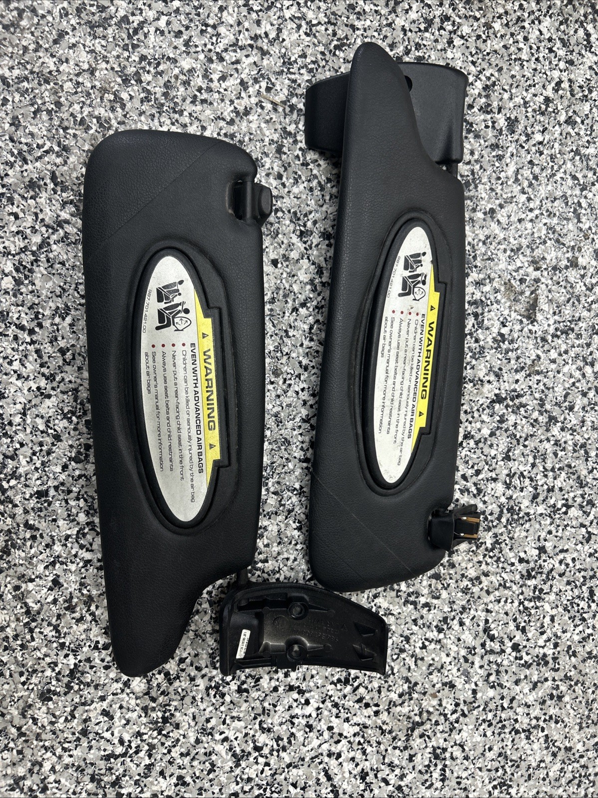 2006 - 2008 PORSCHE BOXSTER 987 LEFT RIGHT SUN SHADE VISOR SET PAIR (2) Black