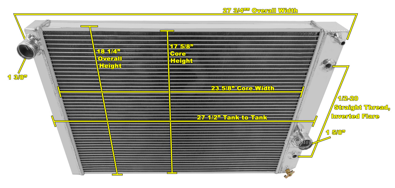1989 - 1996 CORVETTE 3 Row Champion Radiator DR