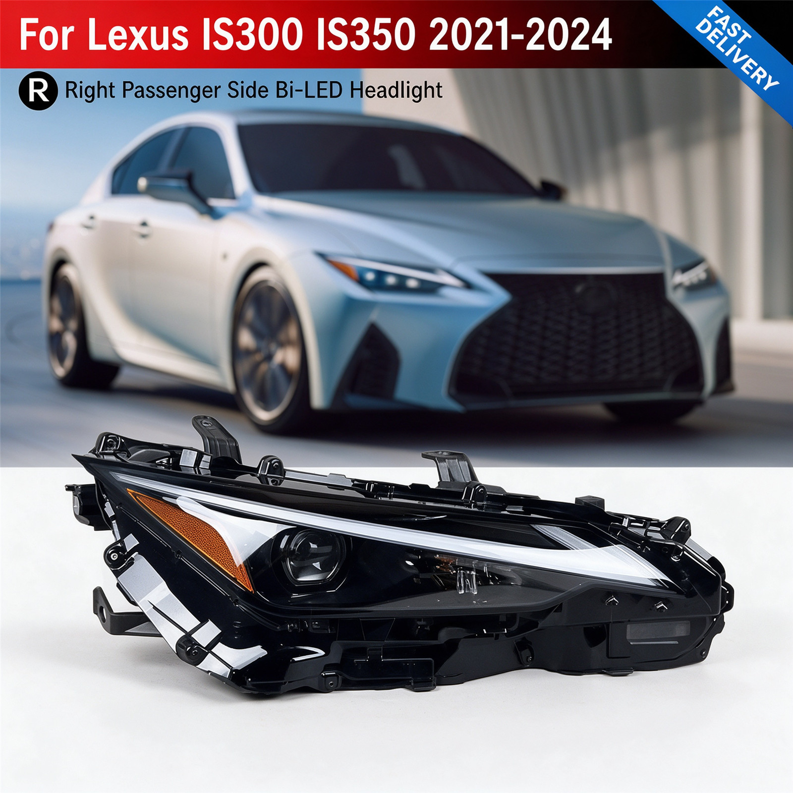 Right Passenger Side Bi-LED Headlight For Lexus IS300 IS350 2021 2022 2023 2024
