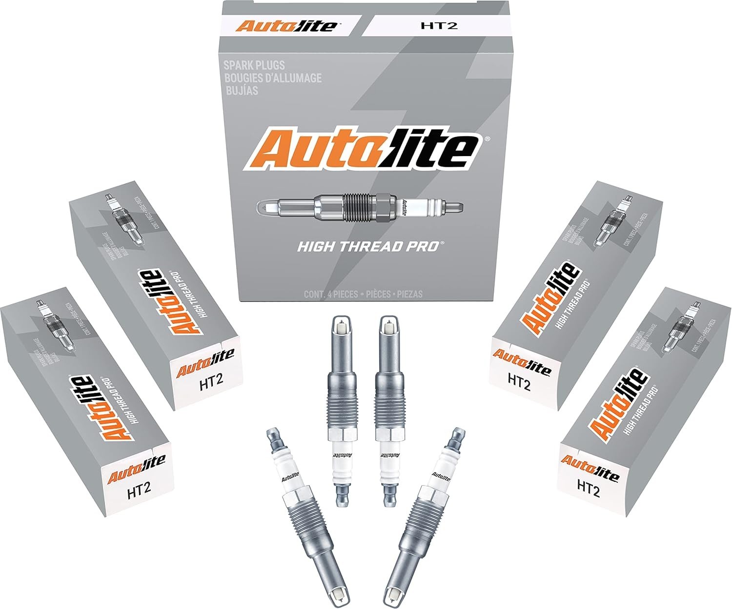 4 pack - Autolite HT2-4PK Platinum High Thread Spark Plug- New never open 4 pack - Autolite HT2-4PK Platinum High Thread Spark Plug- New never open